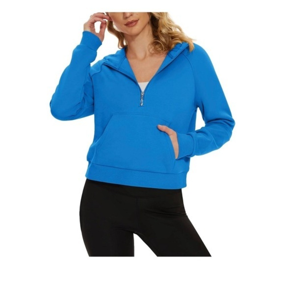 MAGCOMSEN Women's Half‎ Zip Cropped Sweatshirt Fleece Lined Hoodie Quarter Zip